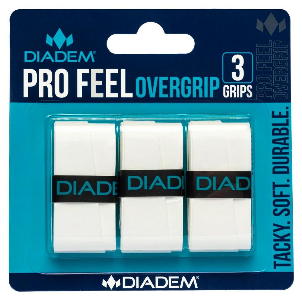 Sobregrips de tenis Pro Feel (paquete de 3), color blanco