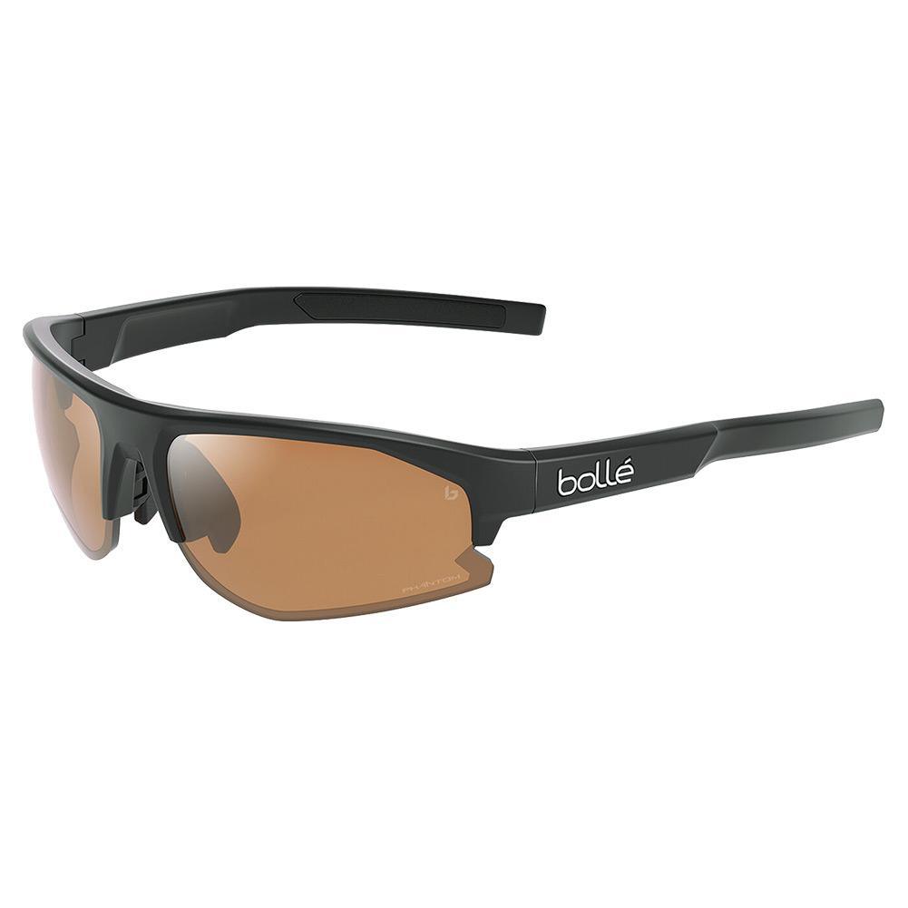 Gafas de sol de tenis Bolt S 2.0 en negro mate y marrón fantasma.