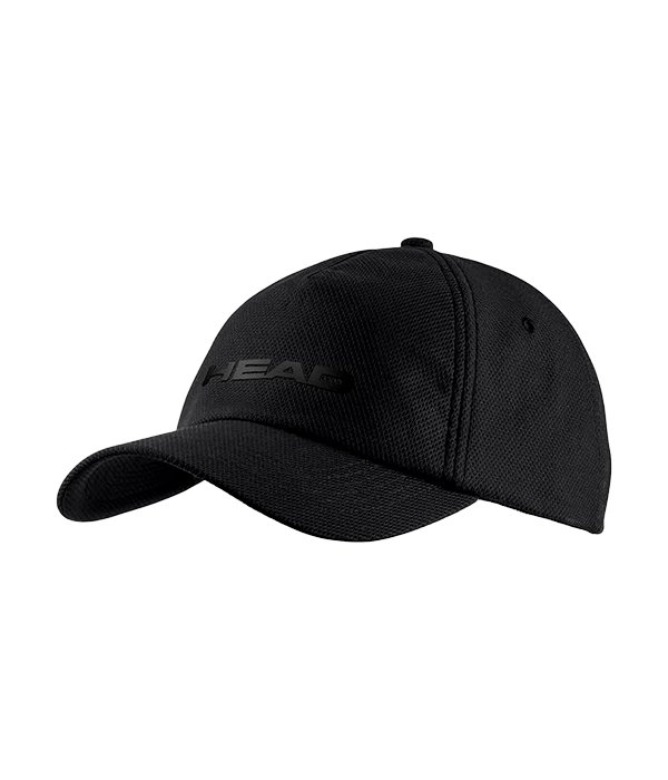 Gorra negra de alto rendimiento HEAD 2024